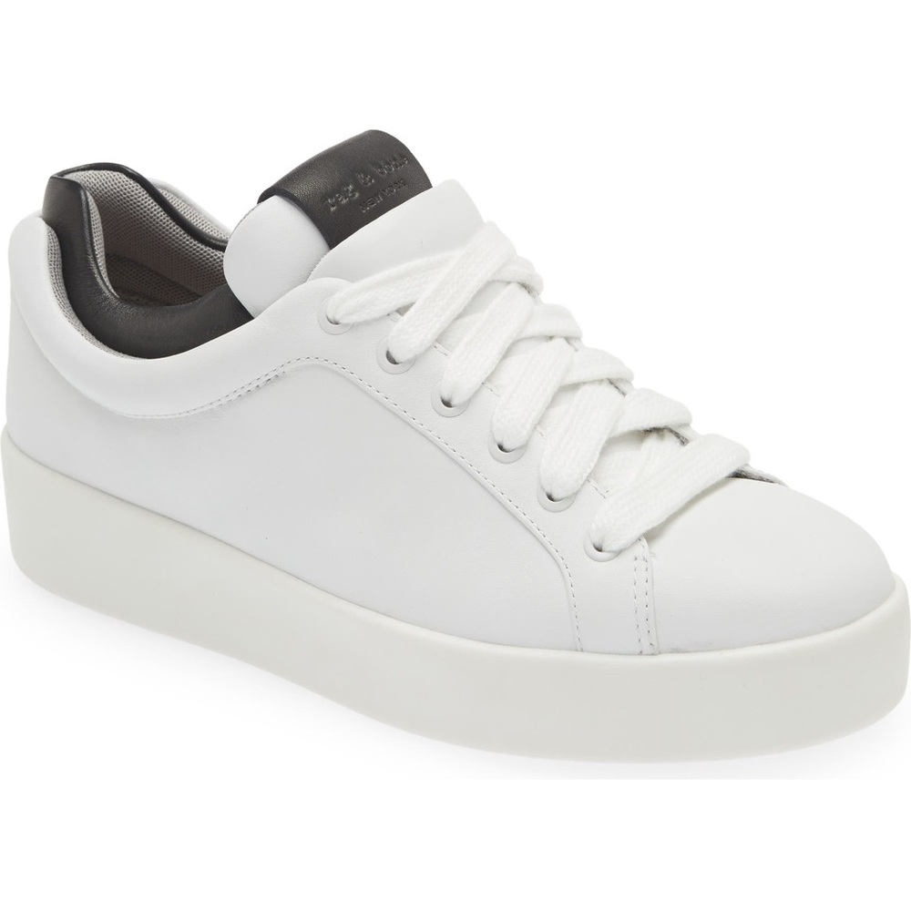 Rag & Bone Retro Pro Leather Chunky Sneakers Size 39 US 9‎ White Black Ortholite
